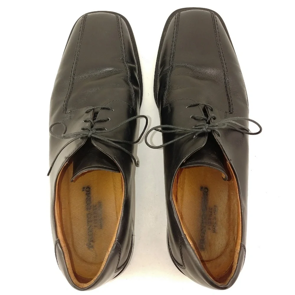 Pronto Uomo Italy Black Bike Toe Derby Sz 12M